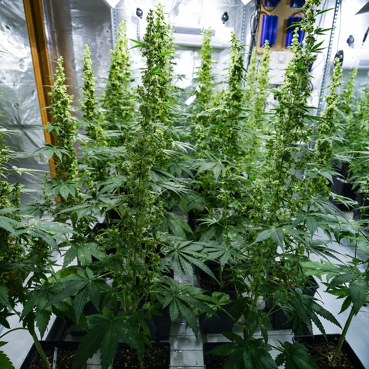 plantas de cannabis macho utilizadas en la producción de semillas